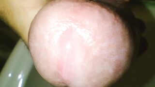 Close up dong and spunk flow for u with slow motion