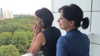 lesbo adventure on the balcony