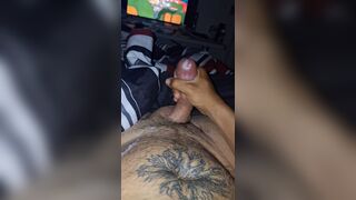 Hawt Dude Masturbating Hard and Cumming Hard On Himself
