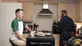 SHAME4K. Dad’s Secretary have Sex with me