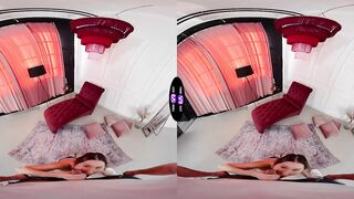 Brunette hair faces off in vr hardcore bang action