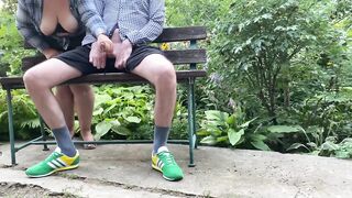 A helping hand from a breasty stepmom outdoors