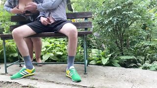 A helping hand from a breasty stepmom outdoors