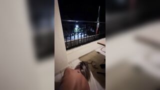 This guy Waits For Us At The Bar Whilst I Pound His Wench Wife On Their Hotel Balcony