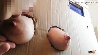 The boob box from the store. Nipp sucking