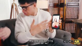 CUCK4K. My Girlfriend with GIANT TITTIES bangs like a Messy Slut for Cash