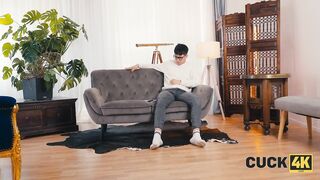 CUCK4K. My Girlfriend with GIANT TITTIES bangs like a Messy Slut for Cash