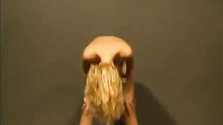 Blond 20yo Sexy Red Suit Undress - Vintage Webcam Bare Tease for U