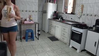 A maid assents to work in nature's garb for some additional money.
