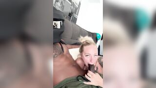 Sloppy Interracial Oral-sex From PAWG Golden-haired