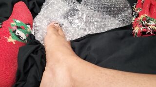 Black lotions her feet