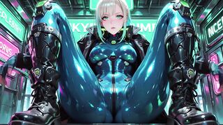 Golden-haired Knight Lounges Seductively Whilst Her Silver-haired Partner Kneels to Serve