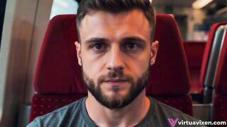 This babe's Riding on the Educate: Her Destination is CreamPie Station! (Ai-Movie)