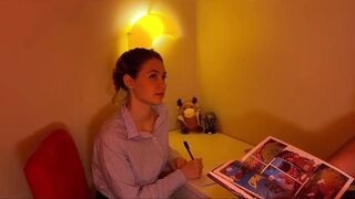 Teasing Student Ends Lesson Screw Doggy position Cunt and Mouthful