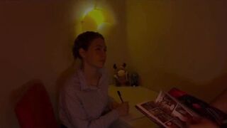 Teasing Student Ends Lesson Screw Doggy position Cunt and Mouthful
