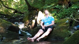 Enjoying a Nice-looking Spot in the Mountains
