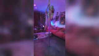 Natural Redhead Grinding A Pole