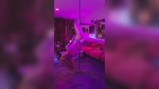 Natural Redhead Grinding A Pole