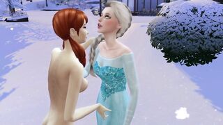 Frozen Elsa x Anna Sweet Lesbian Sex Hentai