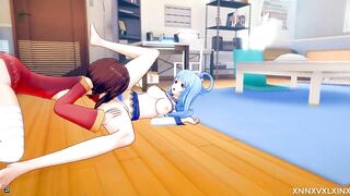 Megumin Aqua Lesbian 3D Hentai - Konosuba - with Audio