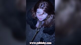 That babe Makes Me Her Pup on a Leash in Berlin