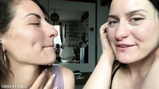 Lesbo Tongue Giving a kiss Making Out with Tula Vida