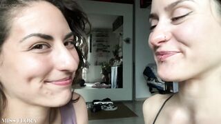 Lesbo Tongue Giving a kiss Making Out with Tula Vida