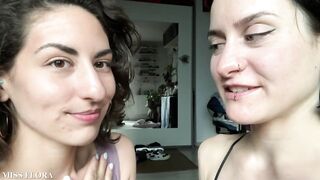 Lesbo Tongue Giving a kiss Making Out with Tula Vida