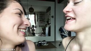 Lesbo Tongue Giving a kiss Making Out with Tula Vida