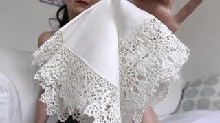 We Smell White Antique Cloth Handkerchiefs - Lady Victoria Valente