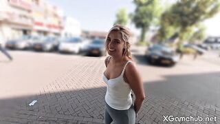 Hawt Blond Lets Me Screw Her Titties In Public