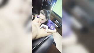 I give him a head until this guy cums on my boobs?