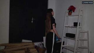 Hawt Maid Banged Hard on the Table During Cleaning