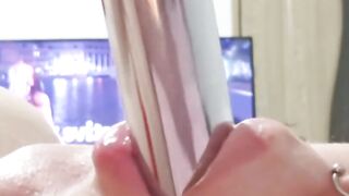 Sucking on a Sex tool Close-up
