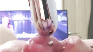 Sucking on a Sex tool Close-up