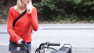 European teen picked up and drilled on the side of the road