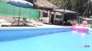 AuntJudysXXX - Getting to Know Breasty Hotel Guest Keira on Vacation by the Pool (POV)