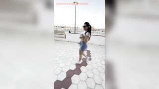 exhibitionism?I show my tiny titties on the beach