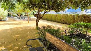 Piddle bitch banged in public park in Seville in the midst of the day - deepthroat - urinate shower - ejaculation - oral-job - cunt banging - public sex