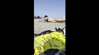 Playing stripped on the sand of the nudist beach?