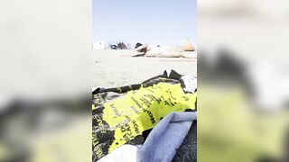 Playing stripped on the sand of the nudist beach?