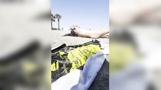 Playing stripped on the sand of the nudist beach?