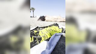 Playing stripped on the sand of the nudist beach?