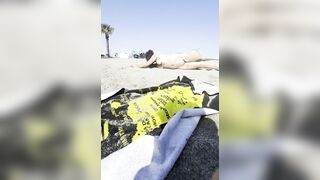 Playing stripped on the sand of the nudist beach?