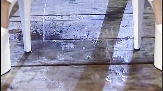 Pissing foursome and a wild bang with golden rain