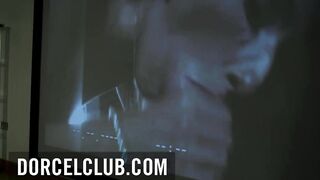 two dudes for the sexy French brunette hair Clea Gaultier