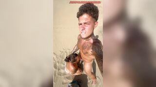On The Desert? i Suck a OVERWEIGHT Wang Untill this chab CUMS in My face?