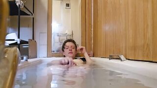 drenched in steam for explicit washroom play, featuring amelia cheshire