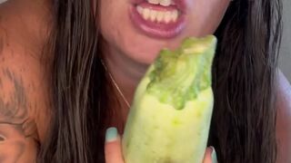 Playing With My 2 CUCUMBER? My Snatch Is MOIST?