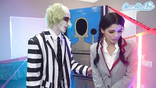 Wednesday Addams & Her Breasty Stepmom Share Beetlejuice’s Huge BWC – Wild Cosplay 3some!